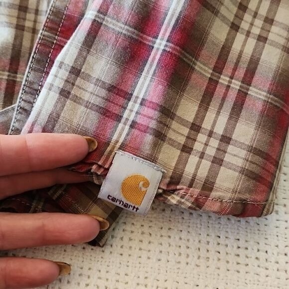 Carhartt Relaxed Fit Embroidered Pocket Casual Button Down Long Slv Sz XL Shirt - Picture 13 of 14